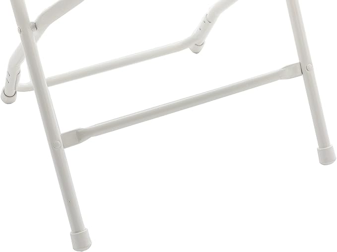 BTEXPERT Set of 4 Pack, White Plastic Folding Chair Steel Frame Commercial High Capacity Event Chair Lightweight Set for Office Wedding Party Picnic Kitchen Dining Church School