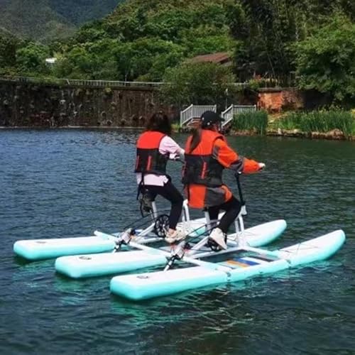 SICWEDIM Inflatable Fishing Boat Inflatable Pedal Boat, Lake Inflatable Bike, Pedal Kayak Pedal Bike Boat Enjoy Water and ...