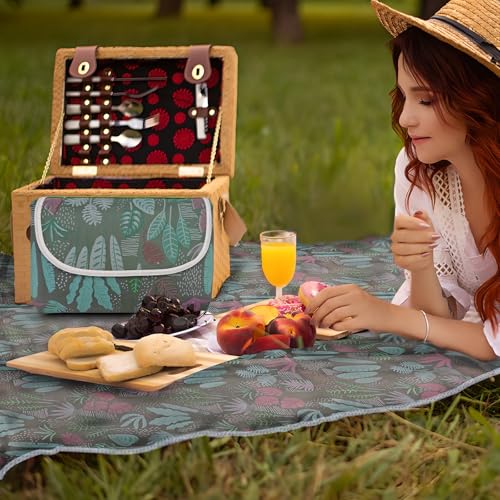 SNOMEL Outdoor Picnic Blanket Waterproof Foldable, 78.7'' x 78.7'' Large Park Beach Blanket, Fold Up Picnic Mat Sand Free ...