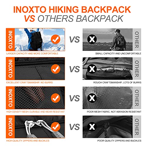 INOXTO 35L/40L Hiking Backpack, Camping Backpack with Waterproof Rain Cover for Men, Outdoor Sport Travel Daypack for Clim...