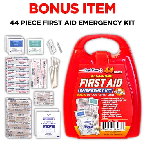 Rapid Care Premium Trauma First Aid Kit for Outdoors, Workplace, and Home - Exceed OSHA Guidelines and ANSI 2009 Standards...