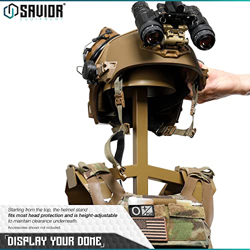 Savior Equipment H.P.C Tactical Gear Stand Tabletop Helmet Vest Display Rack, Military Gear Holder Plate Carrier Indoor Ho...