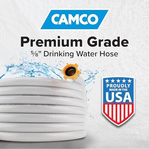 Camco TastePURE 25-Ft Water Hose - RV Drinking Water Hose Contains No Lead, No BPA & No Phthalate - Features Diamond-Hatch...