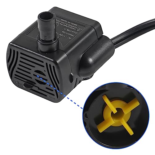 2Pcs 3W Mini Submersible Water Pump 50GPH Small Fountain Pump for Aquarium Fish Tank Fountain Hydroponics Water Feature, I...