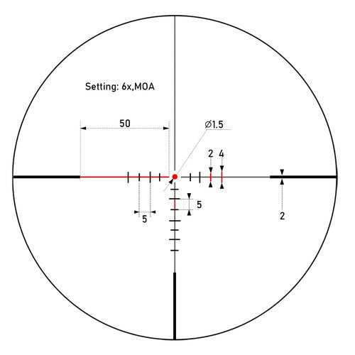 UUQ 1.2-6x24 Rifle Scope,MOA Reticle,Clear Green-Coated Lens,Tactical Compact LPVO, R/G Dual-Color with 5 Levels Brightness, Turret Lock Features Ideal for Hunting Scope