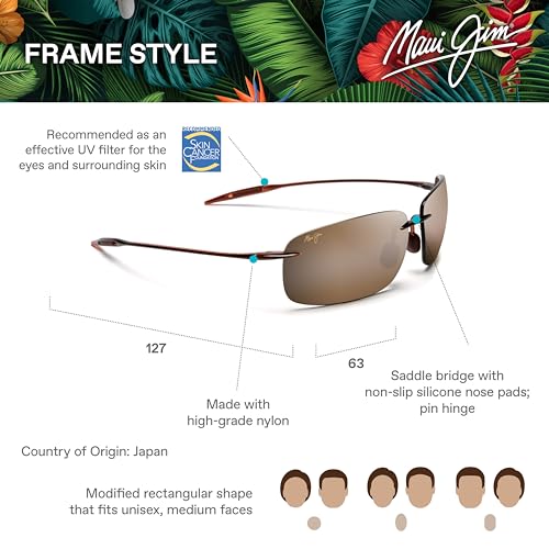 Maui Jim Polarized Men's and Women's Breakwall Rimless Sunglasses