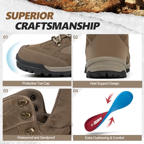 R CORD Hiking Boots Women Waterproof Ankle Support Womens Hiking Boots Backpacking Boots Breathable Non-slip Durable Boots...