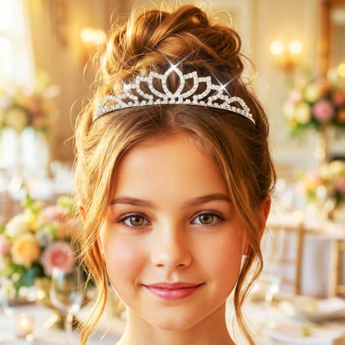 Kilshye Silver Tiaras and Crowns Rhinestone Wedding Tiara Birthday Prom Crown Hair Accessories for Women