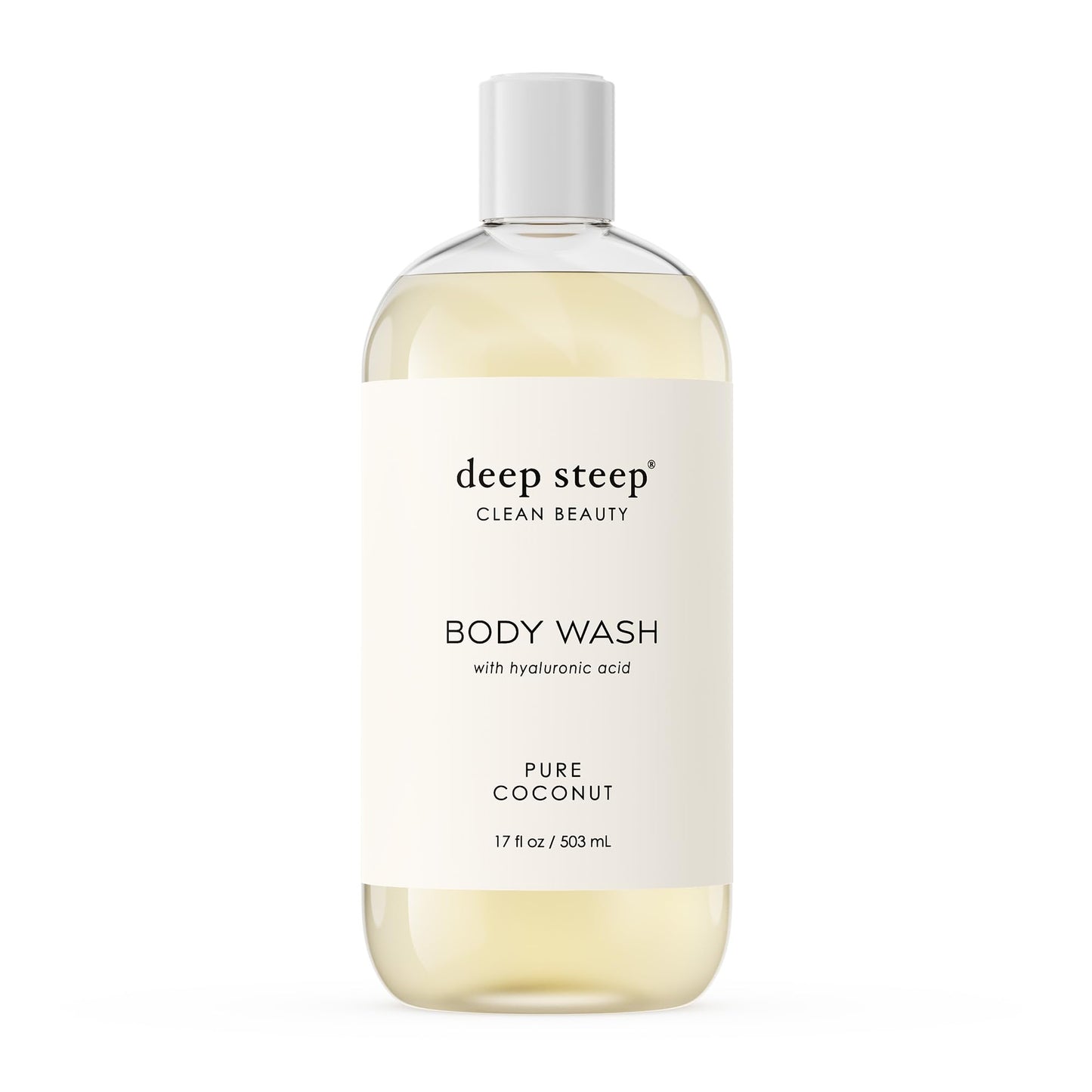 Deep Steep Body Wash, Pure Coconut, 17 oz - Hydrating Shower Gel with Hyaluronic Acid, Shea Butter, Aloe Vera & Argan Oil - Vega