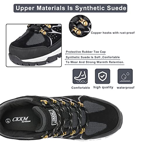 CKKM Men's Waterproof Hiking Shoes Lightweight Non-Slip Low-Cut Trekking Hiking Sneakers Outdoor Backpacking Camping Climb...