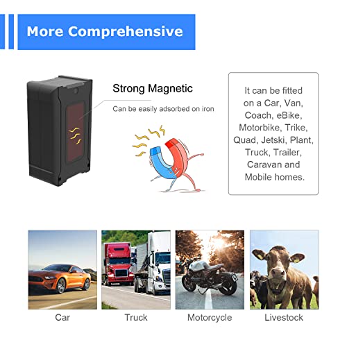 GPS Tracker for Vehicles, 6000Mah Battery Life Up to 90 Days, Waterproof, Magnetic 4G LTE, Unlimited Range, Subscription R...