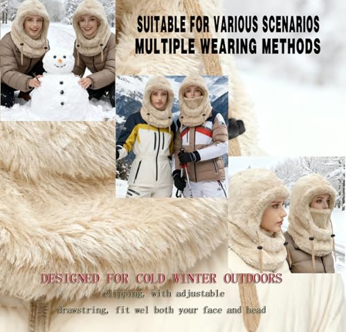 Ski Mask Balaclava for Men Women，Windproof Fleece Winter Face Mask Hat Neck Warmer