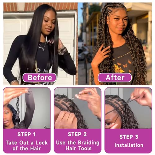 Human Braiding Hair for Boho Braids, Body Wave Bulk Salt and Pepper Human Hair 100g 2 Bundles/Pack Brazilian Virgin Hair No Weft Wet and Wavy Gray Hair Extensions for Black Women 20 Inch