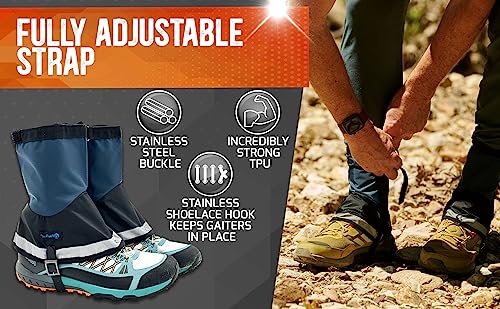 Pike Trail Mid Length Gaiters: for Hiking in Mud, Sand, and Snow - Running, Hunting, Mountain Climbing, or Walking
