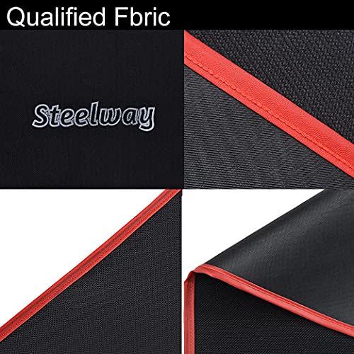 steelway Exercise Mat for AB Roller AB Mat Thin of Large, Picnic Blanket Waterproof, Black Long Foldable Workout Oxford Po...