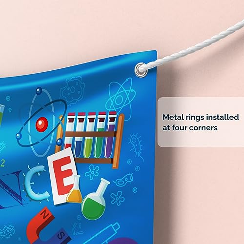 Science Party Decoration Kit - Includes Photography Backdrop & 10 Studio Selfie Photo Booth Props with Sticks - Mad Scient...
