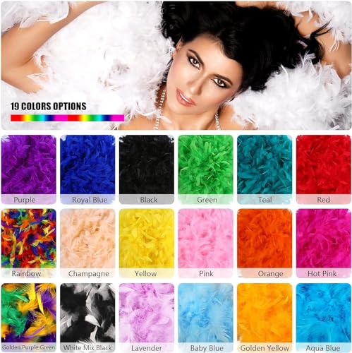 THARAHT 19 Color- 40/60g 2Yard Chandelle Feather Boa Dancing Wedding Party Halloween Costume Decoration Feathers boa
