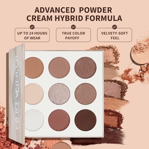 docolor Neutral Eyeshadow Palette 9 Colors Nude Brown Eyeshadow Palette Eye Shadow Palette Makeup Palettes with Velvety an...