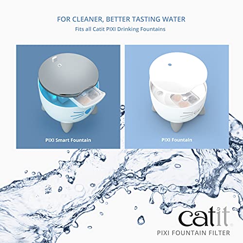 Catit PIXI Cat Drinking Fountain Original Filter, Official Replacement Triple Action Water Filter, 6-Pack, White