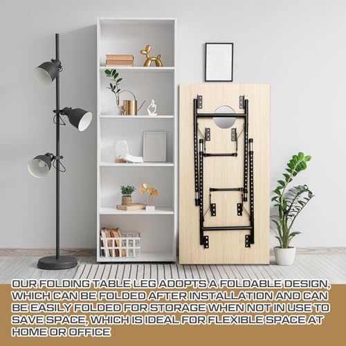 Tandefio Folding Table Legs Adjustable Height 14 Inch Wide Folding Tables Legs Collapsible Durable Metal Furniture for Kit...