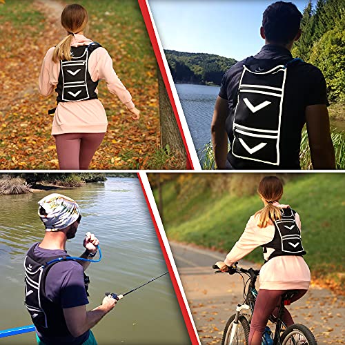 New Running Hydration Backpack Vest - w/50 oz Water Bladder Reservoir & Touchscreen Ready Phone Pocket - 360° Reflective &...