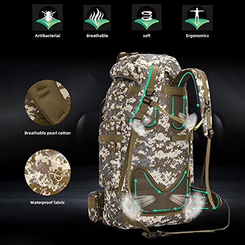 HongXingHai 100L Camping Hiking Backpack,Molle military Tactical rucksack backpack,Waterproof Lightweight Hiking Backpack...