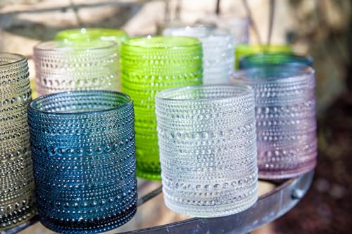 Fortessa Jupiter Beaded Hobnail Glass, 13 Ounce Iced Beverage (Set of 6), Red