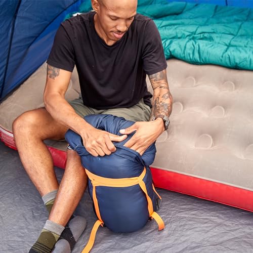 Coleman Big Bay 0/20/40°F Cold-Weather Sleeping Bag, Adult Mummy Sleeping Bag with Headrest, Foot Ventilation, & Storage S...