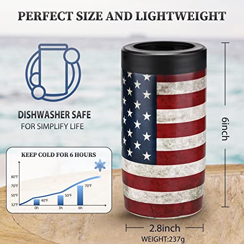 Maxso Slim Can Cooler, 4-in-1 Double Walled Stainless Steel Insulated Beer Can Holder, Works With All 12 Oz Cans,Bottles &...
