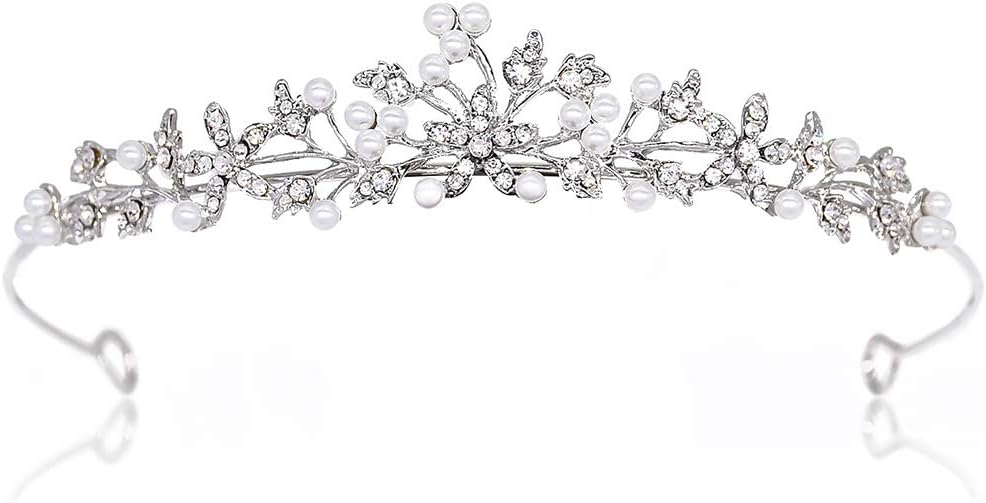 Rhinestone Pearl Tiaras and Crowns Headpieces For Women and flower girls Bridgerton Hair Accessories for Birthday Prom Wed...