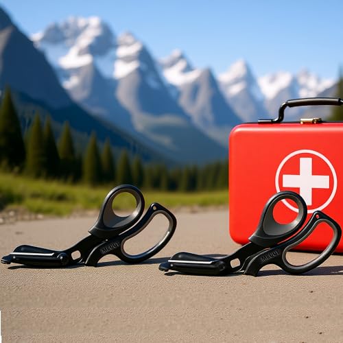 MEUUT 2 Pack Medical Scissors Trauma Shears for Left and Right Hand -Patented Bandage Scissors All Purpose with Non-Stick ...