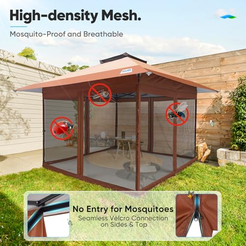 Quictent 13'x13' Pop up Gazebo Canopy Tent, One Person Set up Portable Instant Folding Shelter, Outdoor Canopy Tent with E...