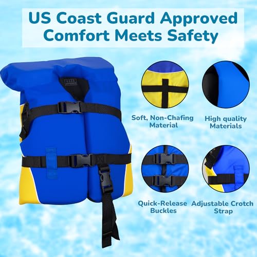 MW Infant Heads Up Life Jacket Vest, USCG Approved, Great for Boating, Fishing, Tubing, & Other Water Sports. PFD 0-30lbs...