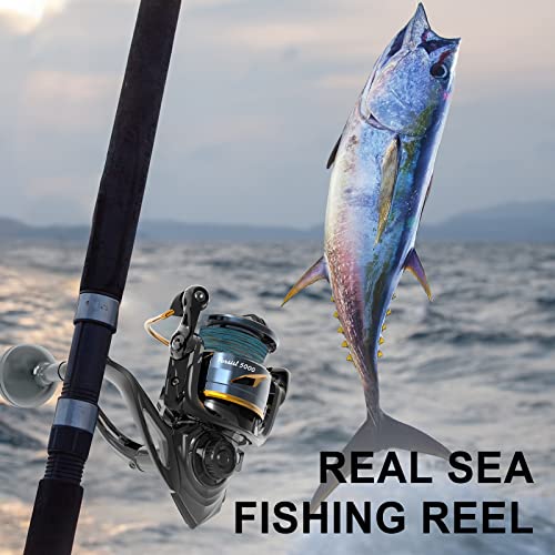Tempo Persist Spinning Reel - Saltwater and Freshwater Fishing Reels, Aluminum Body with 7+1 BB, 30.9 LBs Max Drag Carbon ...
