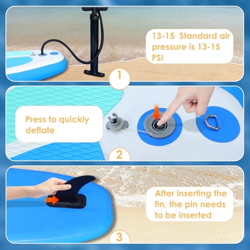 Inflatable Stand Up Paddle Board for Adult All Skill Levels- 10'4" Ultra-Light SUP Paddleboard with Durable Non-Slip Deck ...