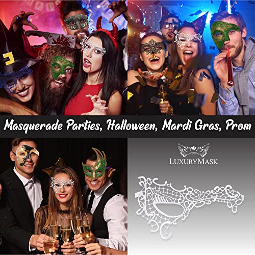Lace Masquerade Mask for Women - Venetian Party, Prom, Mardi Gras, Halloween