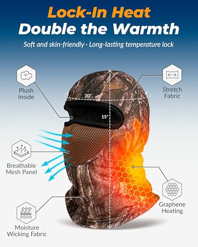 Men Women Heated Balaclava Gear Fishing Hunting Ice Pesca Motorcycle Snowboarding Motocross Motos Climbing Ski Hiking Biki...
