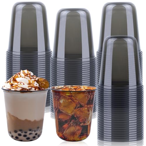 100 Pcs Disposable Stemless Glasses 12oz Plastic Cups PET Disposable Drinking Cups Cold Party Plastic Wine Glasses Classic...