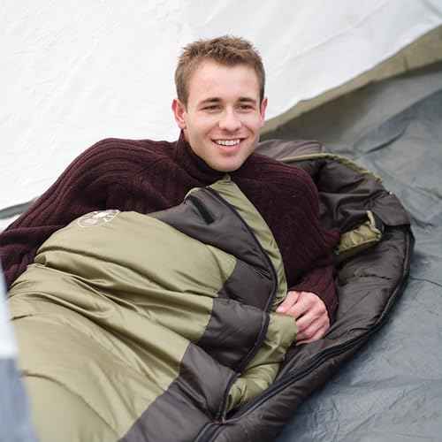 Coleman North Rim 0¡ÆF Big & Tall Sleeping Bag, Cold-Weather Mummy Sleep Sack with No-Snag Zipper & Adjustable Hood for Warmth & Ventilation, Large Camping Sleeping Bag