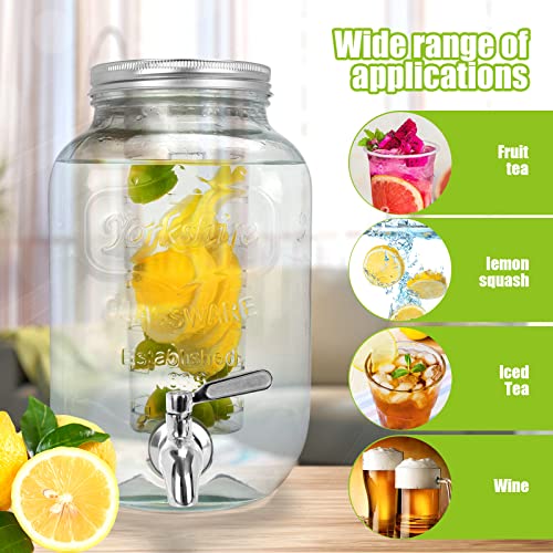 DD&HAPP Glass Drink Dispensers For Parties.1.2 Gallon Beverage Dispensers With Stand And Stainless Steel Spigot.Party Drin...