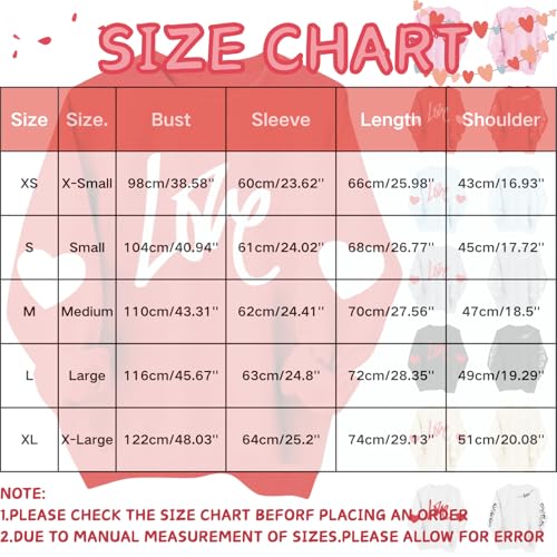 ABABC Valentines Sweatshirts for Women Love Theme Graphic Pullover Sweater Crewneck Long Sleeve Shirts Valentines Outfit