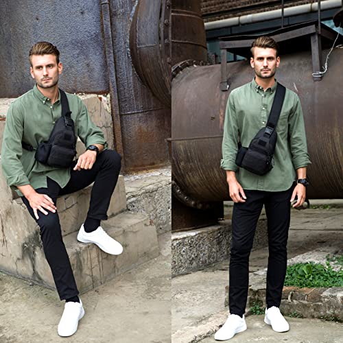 ZHIERNA Tactical Sling Crossbody Backpack + Tactical Briefcase Messenger Bag