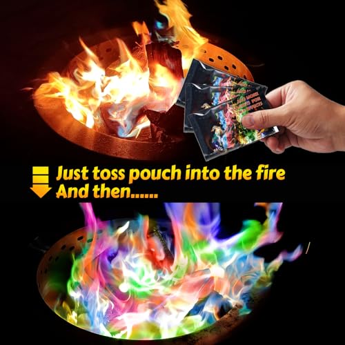 HGD (6 Pack) Magic Campfire Fire Color Changing Packets for Fire Pit, Indoor/Outdoor Fireplace, Bonfire - Rainbow Magical ...