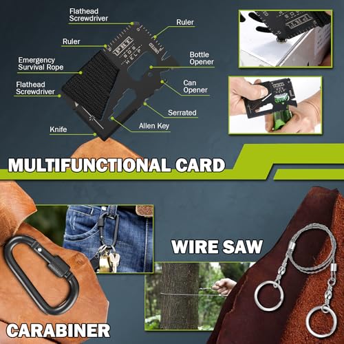 Gifts for Men Christmas Survival Kit 17 in 1, Survival Gear and Supplies for Adult Teen Men, Survival Case, 2025 Xmas Holi...