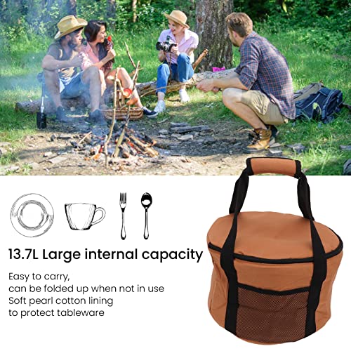 Alomejor Picnic Storage Container, Large Capacity, Camping Tableware Organizer, Durable Round Design, Water-Resistant, for...