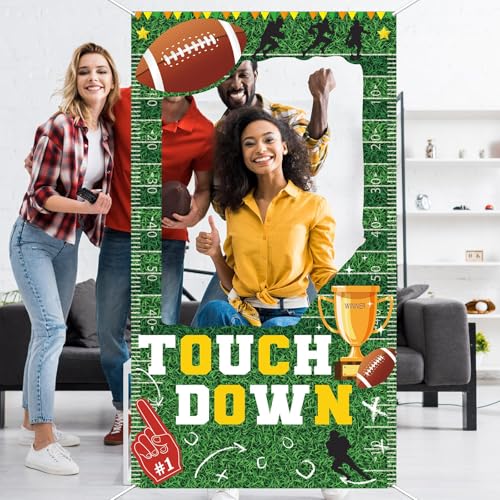 Football Party Decorations Football Theme Photo Booth Props Footballs Game Banner Sport Theme Picture Frame Touchdown Back...