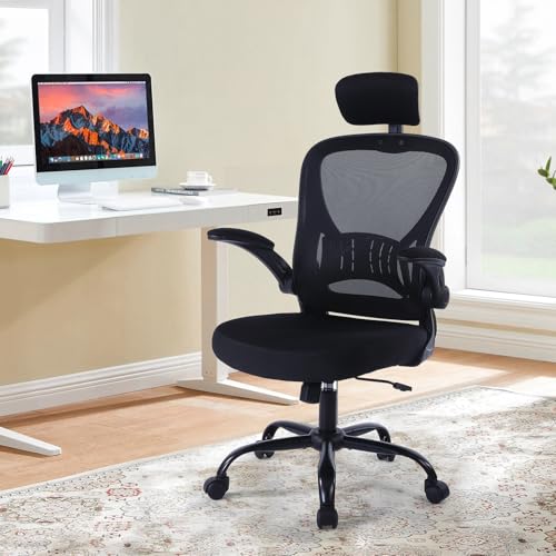 ralex-chair Ergonomic Office Chair with Adjustable Headrest & Lumbar Support, Computer Desk Chair with Flip-Up Armrests, C...