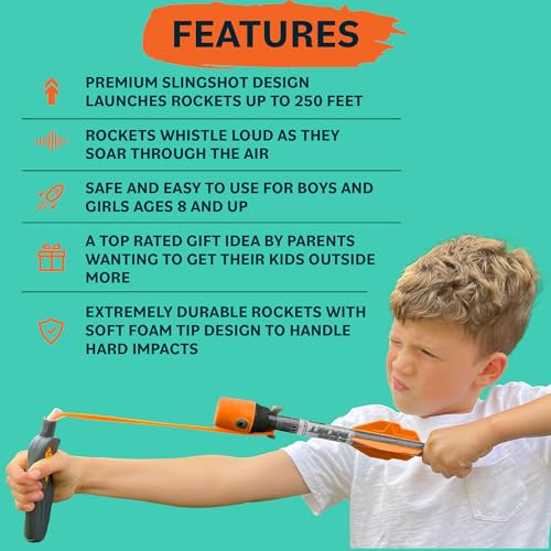 Toy Rocket Launcher for Kids: Outdoor Toys Slingshot Rocket Launchers - Best Gifts for Boys & Girls All Ages - Fun Stockin...