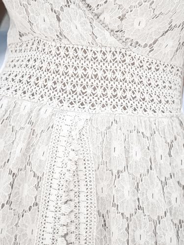 CUPSHE Women's Ruching Smocking Jumpsuit Summer Slip V Neck Backless Maxi High Low
