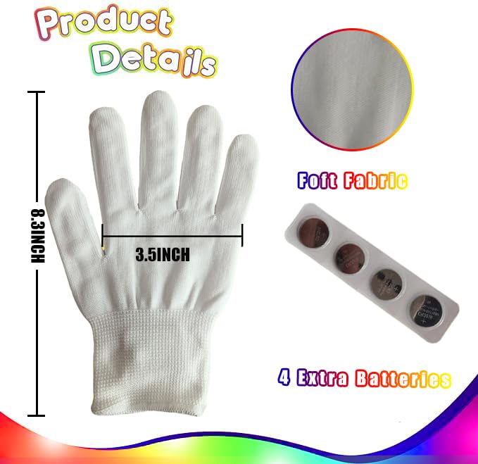 COLEDRE LED Gloves 12 Colors Girls Boys Toys Age 6-8 8-12 Years Old Kids Stocking Stuffers Light Up Gloves Cool Fun Costumes Gifts for Halloween Christmas Carnival Birthday Parties(1 Pair M)